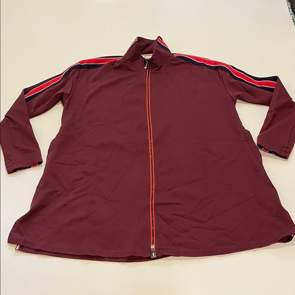 Wilson Maroon Track Dress with Red and Black Stripes Tennis Retro Vintage